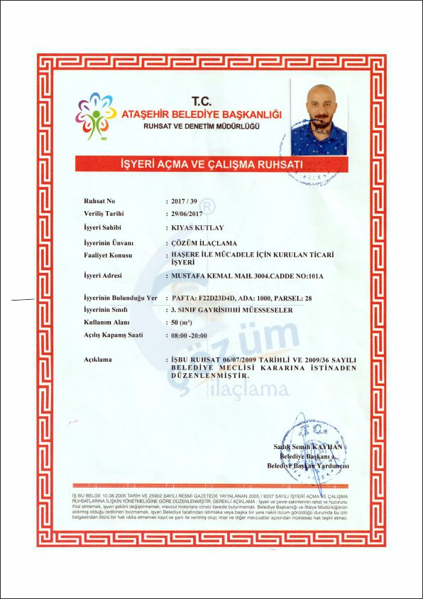 İş Yeri Açma Çalışma Ruhsatı
